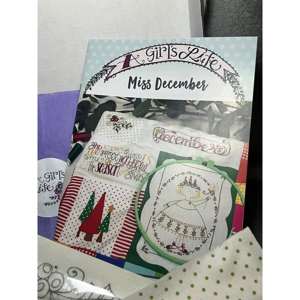 A Girls Life Miss December Embroidery Applique Kit Christmas Winter Theme New
